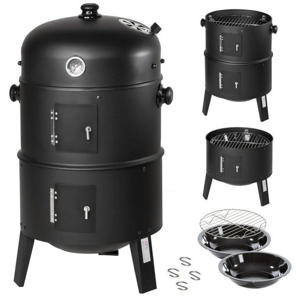 Угольная Каптилка ProGarden с дымоходом и 2 решетками для приготовления пищи черный